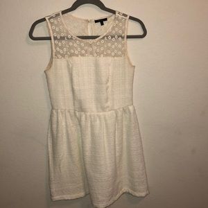 Cream Dress With Flower Embroidery